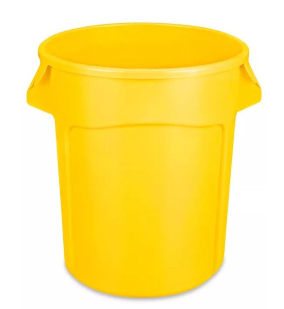 Vented Brute 20 Gallon Yellow Resin Container without Lid FG262000YEL