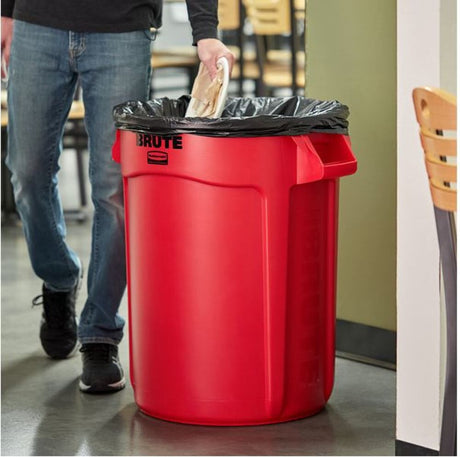 Vented Brute 32 Gallon Red Resin Container without Lid FG263200RED