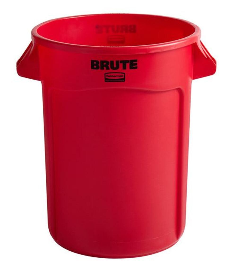 Vented Brute 32 Gallon Red Resin Container without Lid FG263200RED