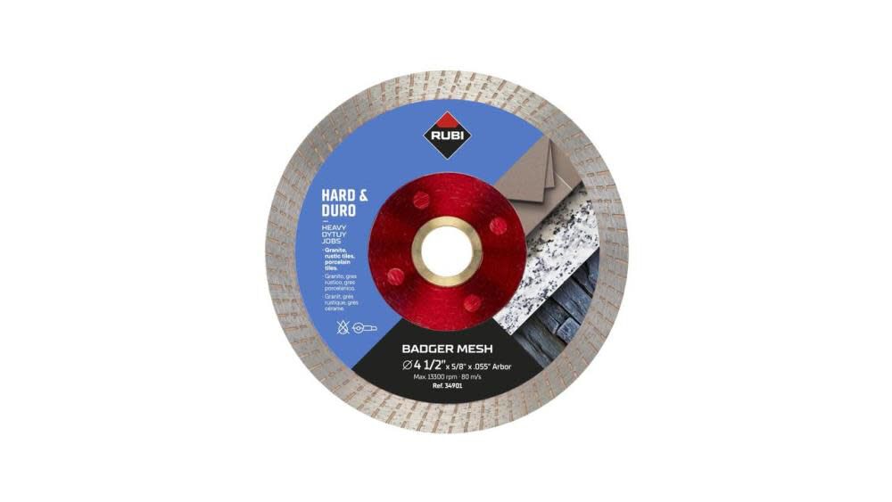 4-1/2in Badger Mesh Diamond Blade, Wet/Dry 34901