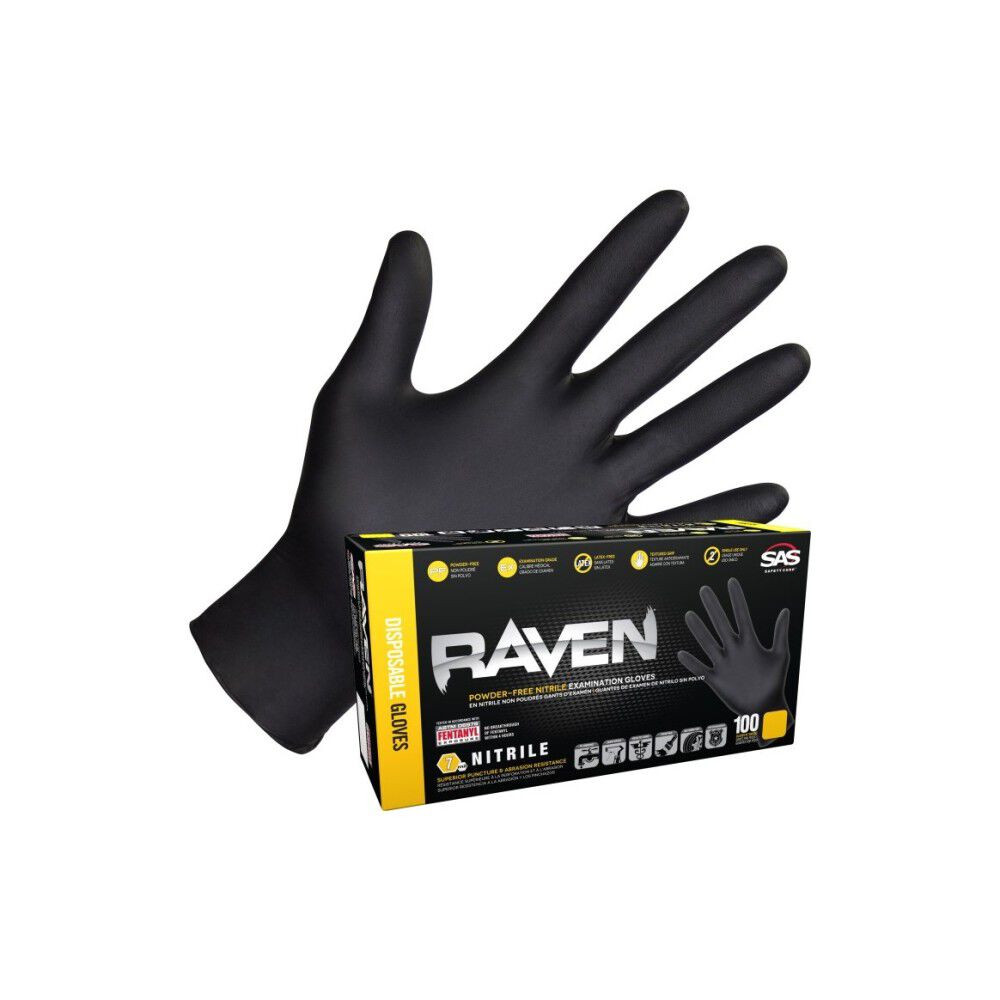 Raven Nitrile Gloves Disposable Powder-Free 100 pc - 2XL - 66520 66520