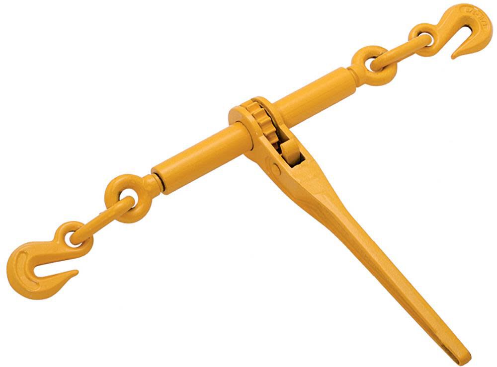 3/8 In. to 1/2 In. Ratchet Chain Binder Yellow Lacquer Finish 9200 Lbs. WLL H5123-4252