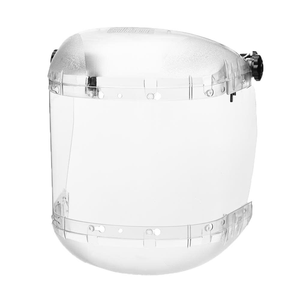 Dual Crown Face Shield with Universal Hard Hat Slot Adapter and Chin Guard Clear Tint Sta-Clear Anti-Fog Coating Clear Crown S38540