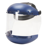 Dual Crown Safety Face Shield with Ratchet Headgear Clear Tint Uncoated Blue Crown S38140