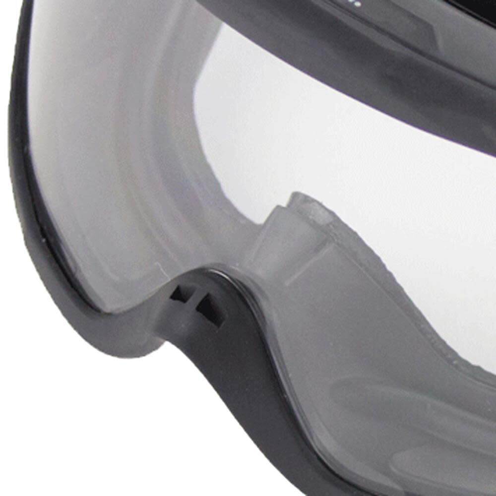 Flexible Non-Vented Wildland Fire Safety Goggle Scratch-Resistant Anti-Fog Lens Adjustable FR Strap High Temp Resistant TPV Black Frame Smoke Tint S80225