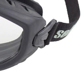 Flexible Non-Vented Wildland Fire Safety Goggle Scratch-Resistant Anti-Fog Lens Adjustable FR Strap High Temp Resistant TPV Black Frame Smoke Tint S80225