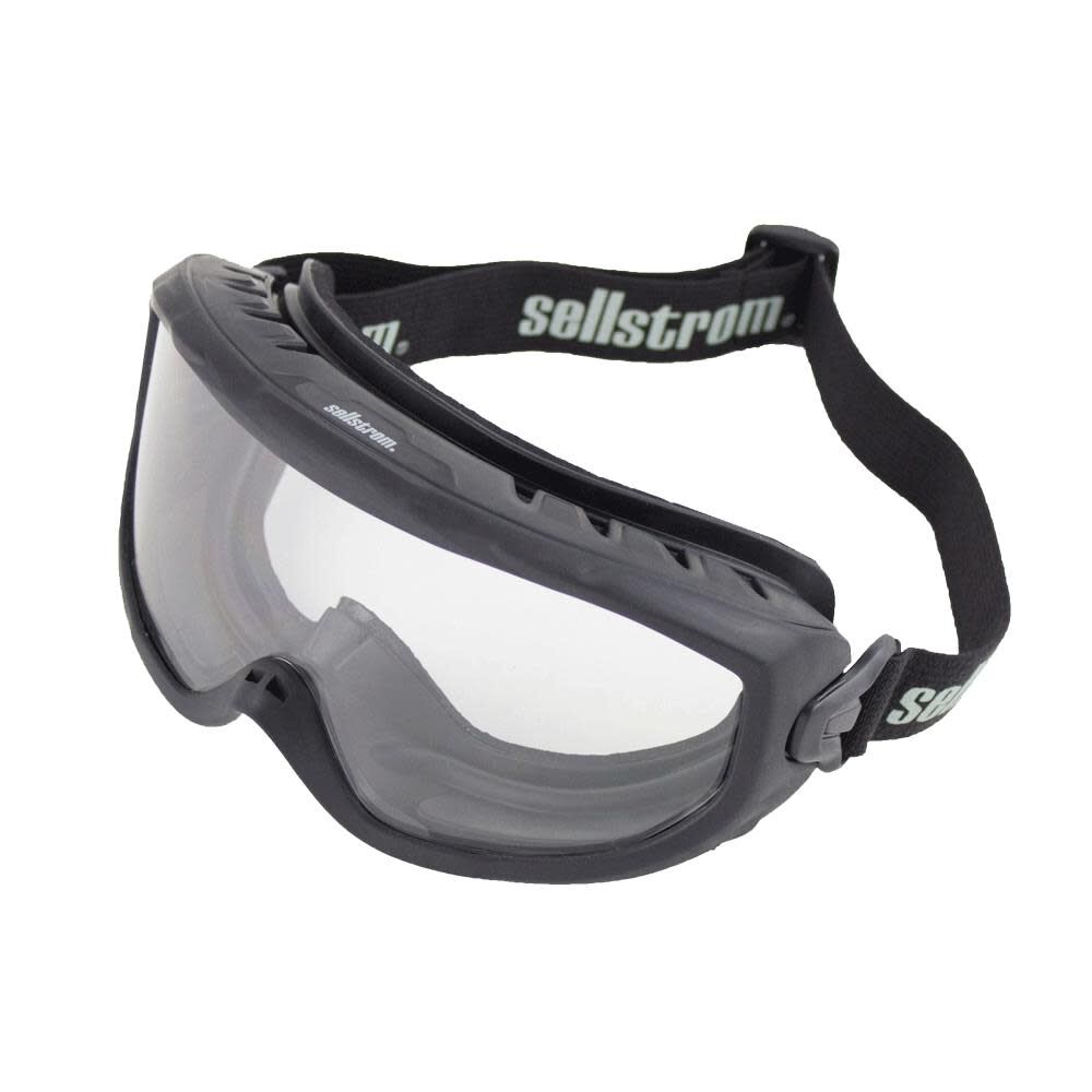 Flexible Non-Vented Wildland Fire Safety Goggle Scratch-Resistant Anti-Fog Lens Adjustable FR Strap High Temp Resistant TPV Black Frame Smoke Tint S80225