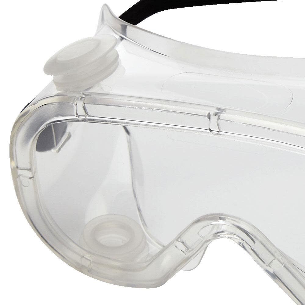 Flexible Soft Padded Protective Safety Goggle Indirect Vent Anti-Fog Coated Polycarbonate Lens Adjustable FR Strap Clear PVC Body Clear Tint S81210