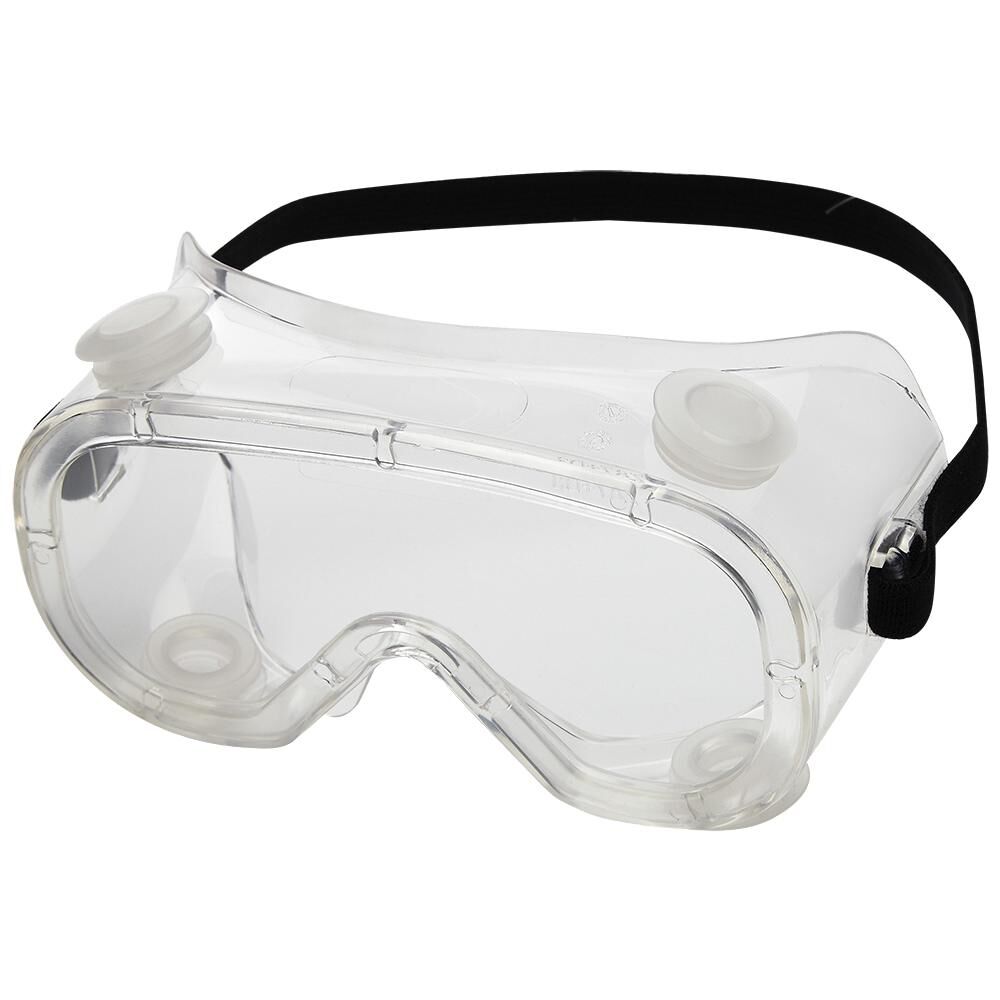 Flexible Soft Padded Protective Safety Goggle Indirect Vent Anti-Fog Coated Polycarbonate Lens Adjustable FR Strap Clear PVC Body Clear Tint S81210