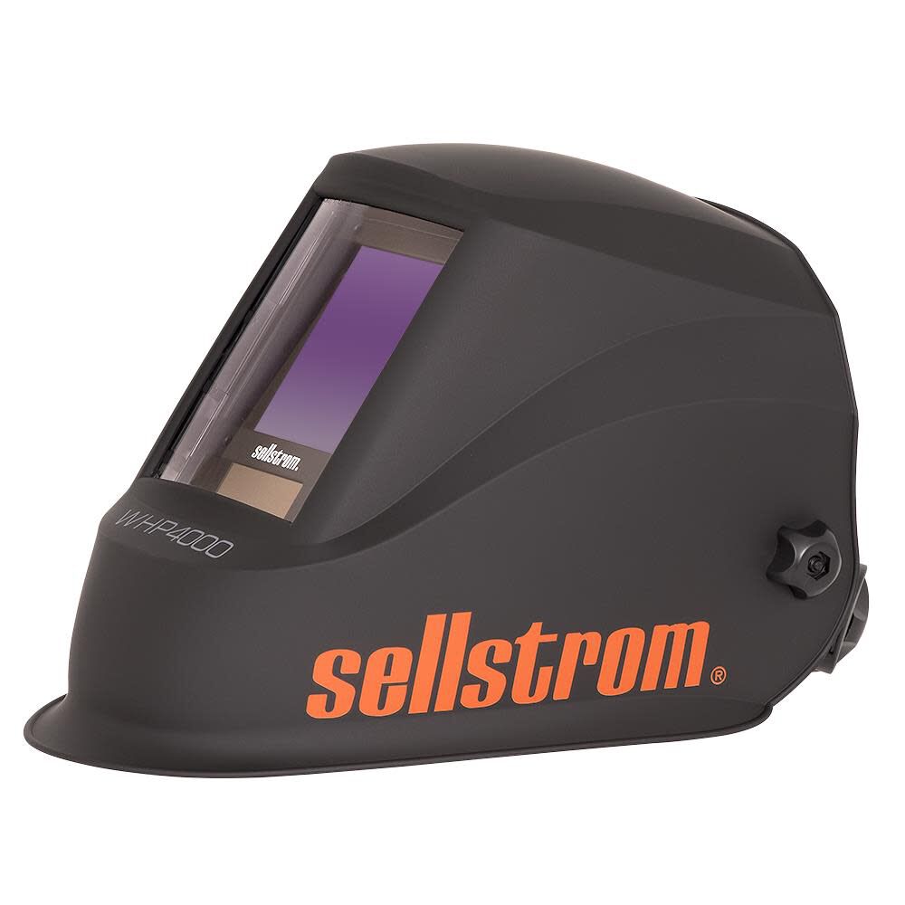 Lightweight Ergonomic Design Blue Lens Technology Premium Series Welding Helmet with Digital ADF 4.5 In. x 5.2 In. Fixed Front Shade 4-13 Super Tuff Nylon Black/Orange S26400