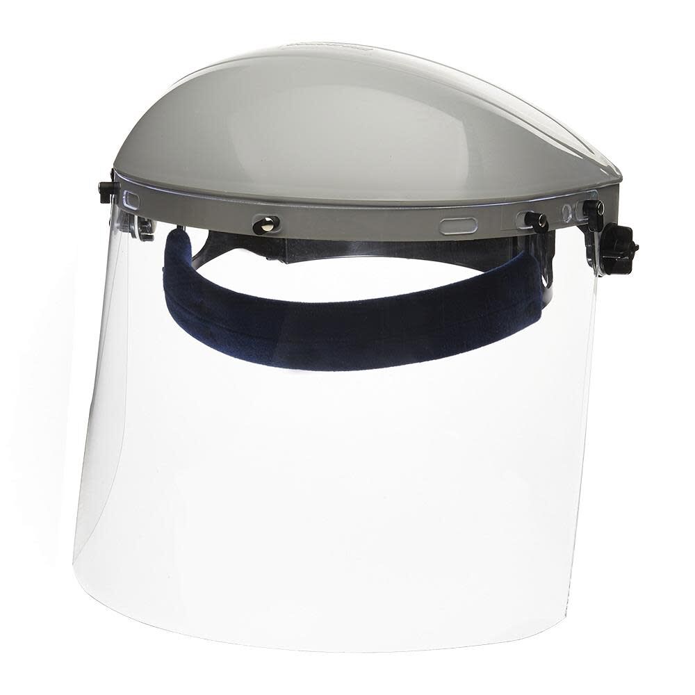 Single Crown Safety Face Shield with Ratchet Headgear Uncoated Window Clear Tint Gray Crown S30120