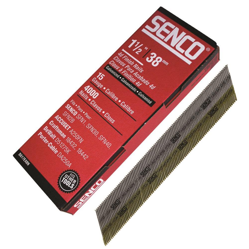 1-1/2 In. Box of 4000 15-Gauge Finish Nail Pack DA17EABN