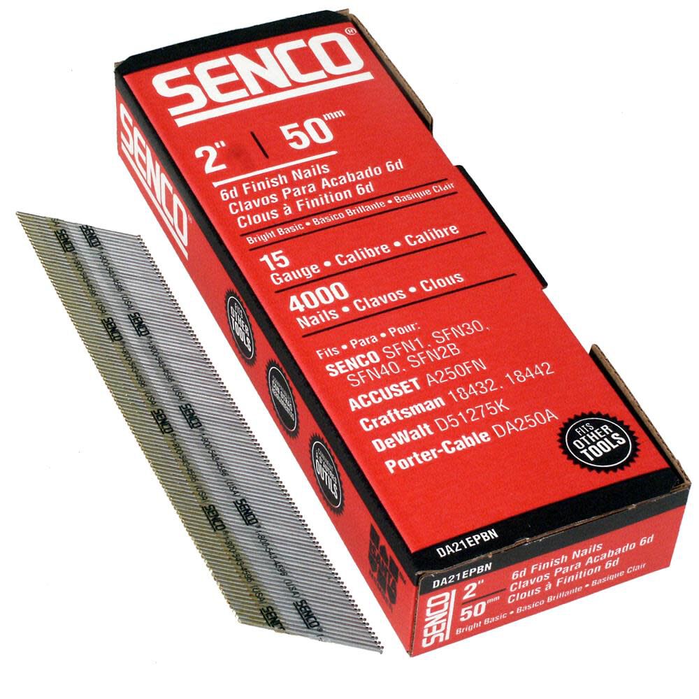 2 In. Box of 4000 15-Gauge Finish Nail Pack DA21EPBN