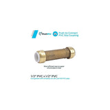 1/2 In PVC x 1/2in PVC Brass Slip Coupling UIP3008A