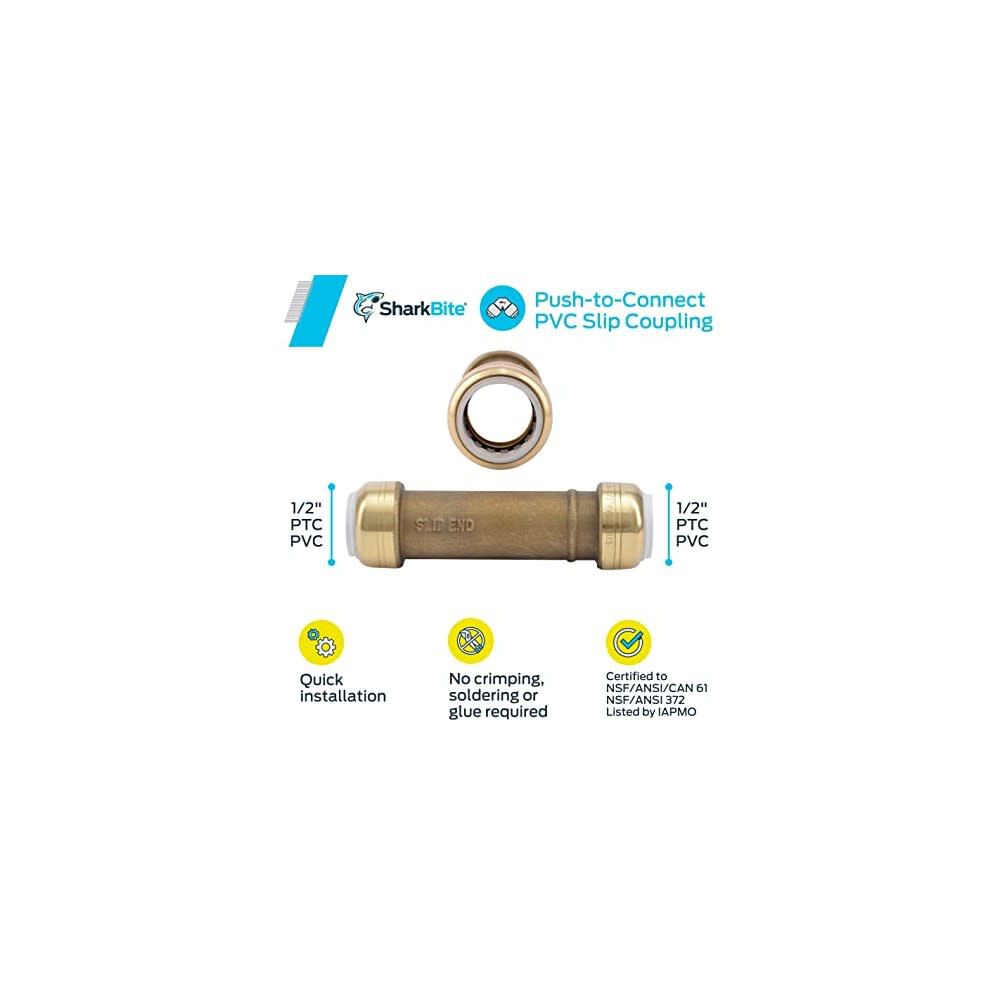 1/2 In PVC x 1/2in PVC Brass Slip Coupling UIP3008A