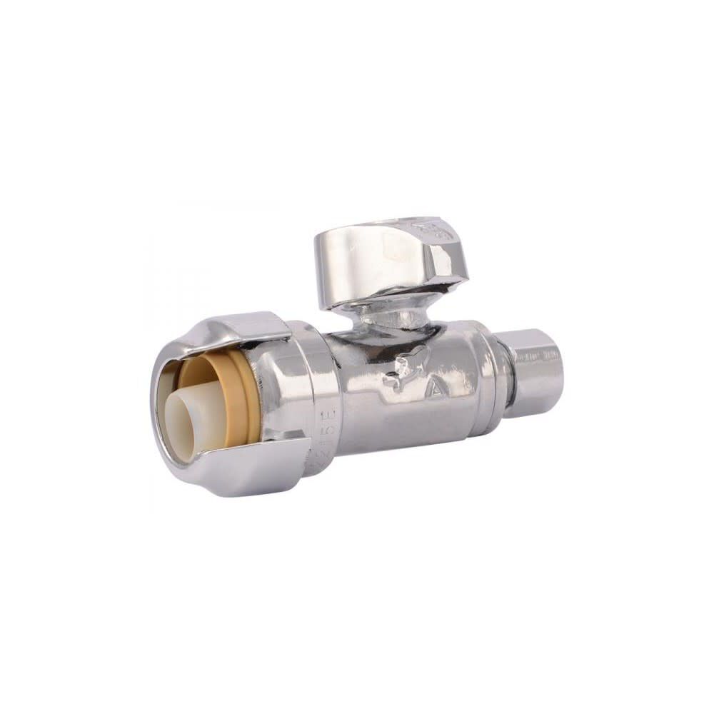 1/2in PTC T x 1/4in S Brass Straight Stop Valve 23337-0000LF