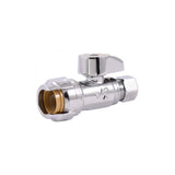 1/2in PTC T x 3/8in S Brass Straight Stop Valve 23037-0000LF