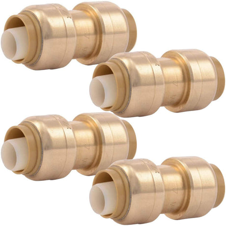 1/2in Push T x 1/2in D Push Brass Coupling U008LFA4