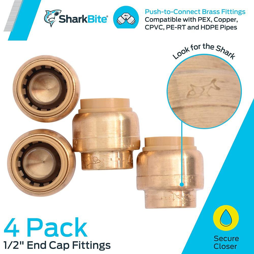 1/2in Push to Connect Brass End Cap U514LFA4