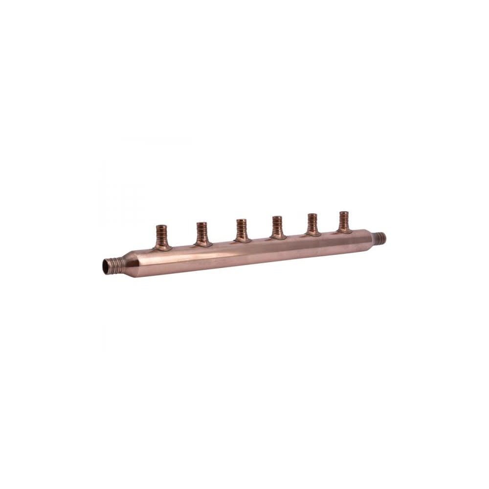 1/2in T x 3/4in D Crimp Copper 6 Port Manifold Tee 22788A