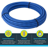 1/2in x 100' Blue Polyethylene PEX Coil Tubing U860B100