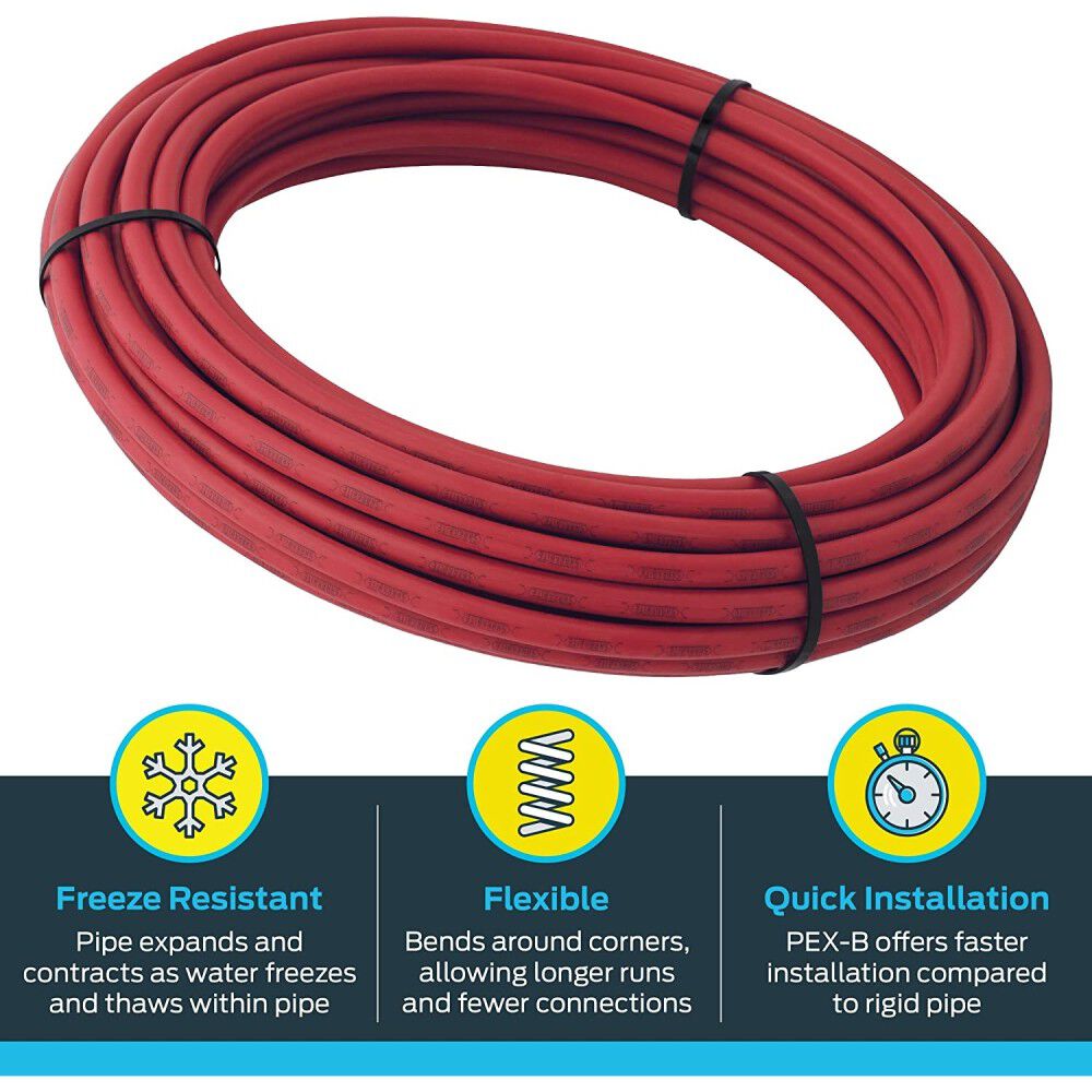 1/2in x 100' Red Polyethylene PEX Coil Tubing U860R100