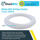 1/2in x 100' White Polyethylene PEX Coil Tubing U860W100