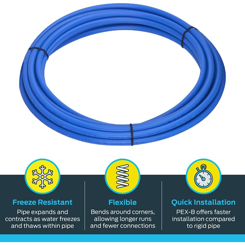 1/2in x 50' Blue Polyethylene PEX Coil Tubing U860B50