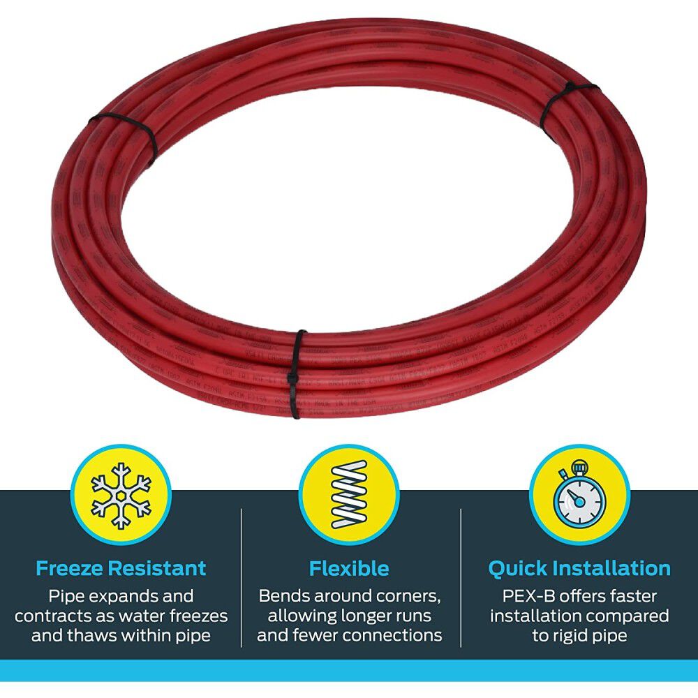 1/2in x 50' Red Polyethylene PEX Coil Tubing U860R50