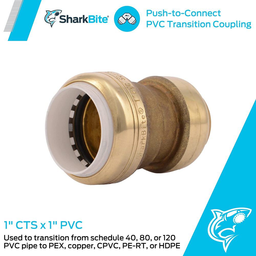 1in CTS x 1in PVC Brass Transition Coupling UIP4020A