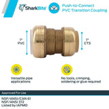 1in CTS x 1in PVC Brass Transition Coupling UIP4020A