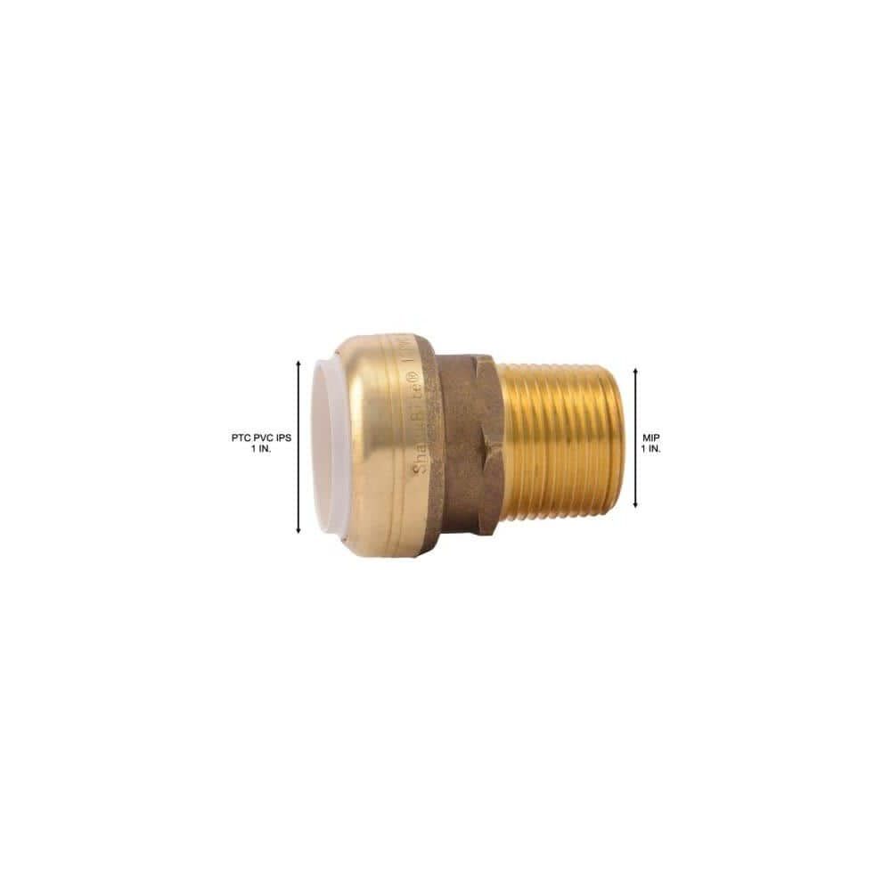 1in PVC x 1in MNPT Brass PVC Male Adapter UIP140A