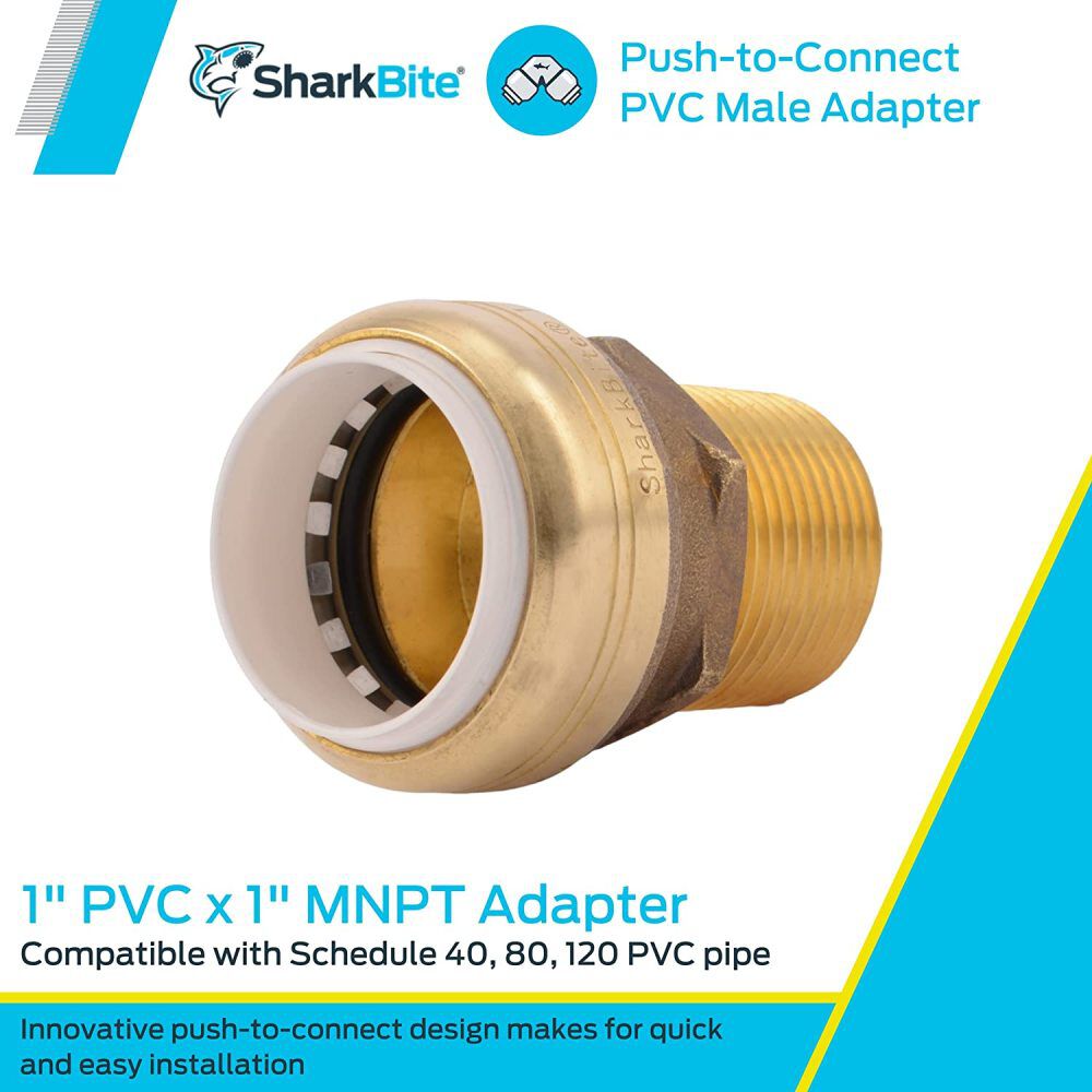 1in PVC x 1in MNPT Brass PVC Male Adapter UIP140A