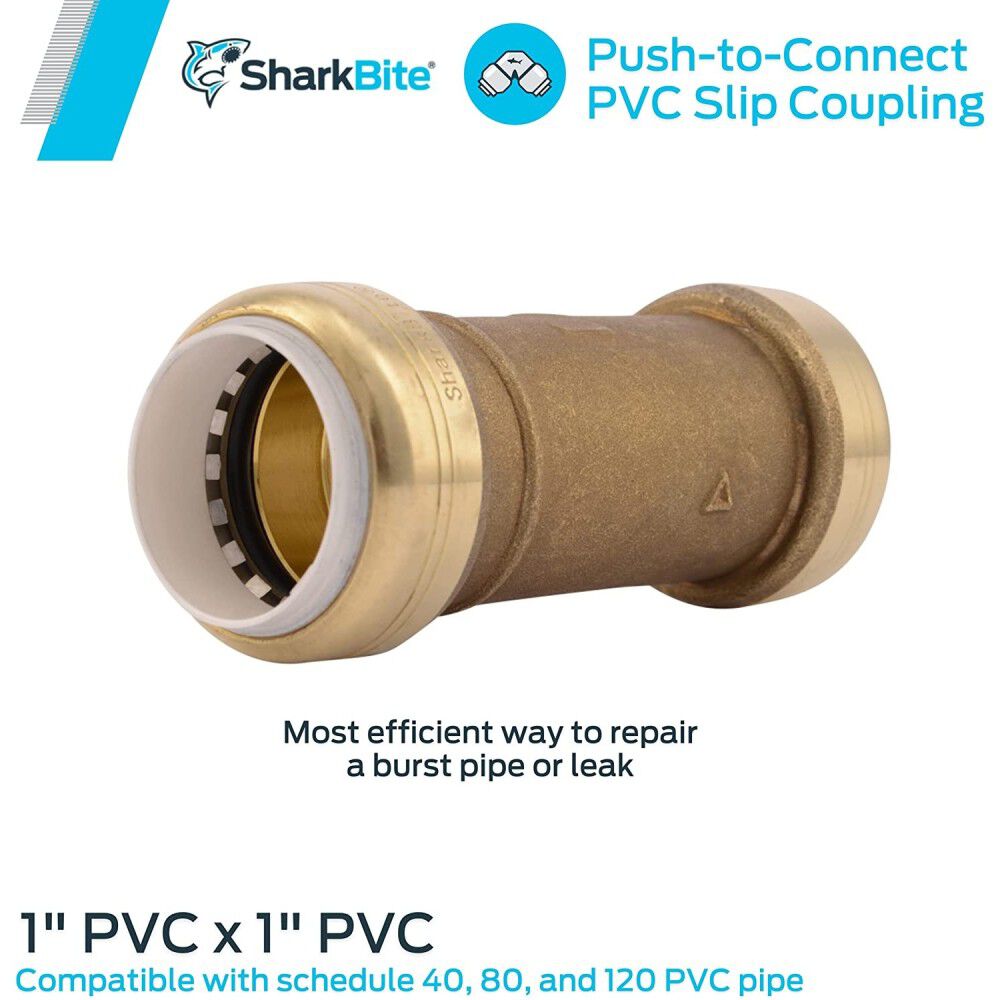 1in PVC x 1in PVC Brass Slip Coupling UIP3020A