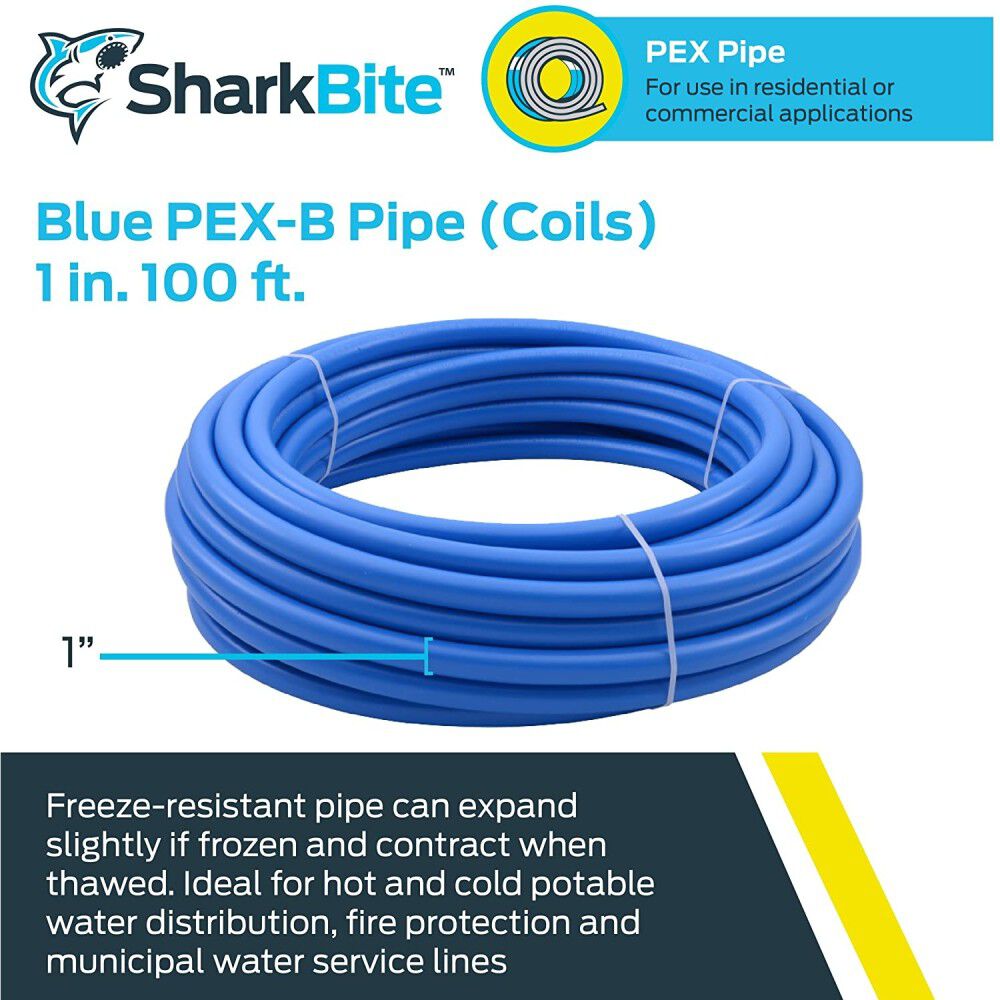 1in x 100' Blue Polyethylene PEX Coil Tubing U880B100