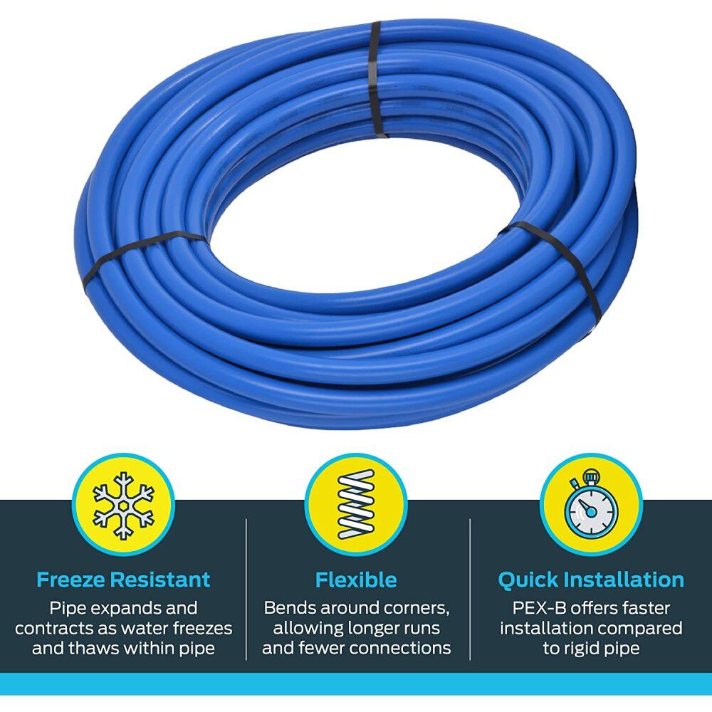 1in x 100' Blue Polyethylene PEX Coil Tubing U880B100