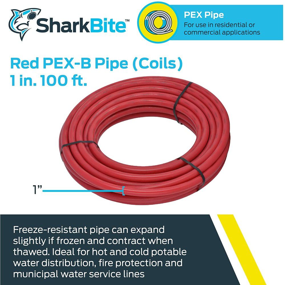 1in x 100' Red Polyethylene PEX Coil Tubing U880R100