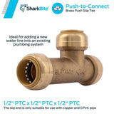 3/4 x 3/4 x 3/4in Push to Connect Brass Push Slip Tee U3370LFA