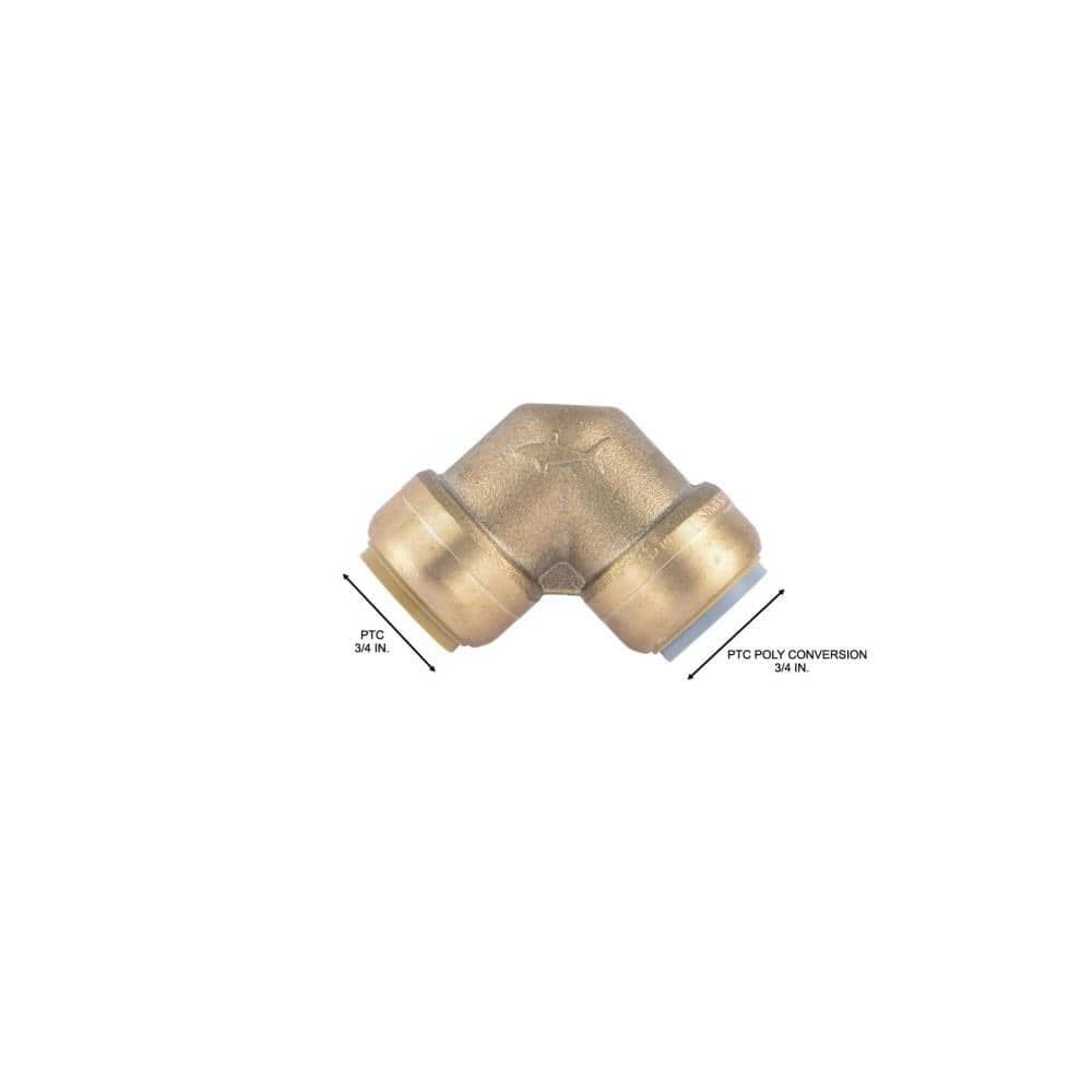 3/4in PB x 3/4in CTS Brass 90 Deg Transition Elbow U4256LFA