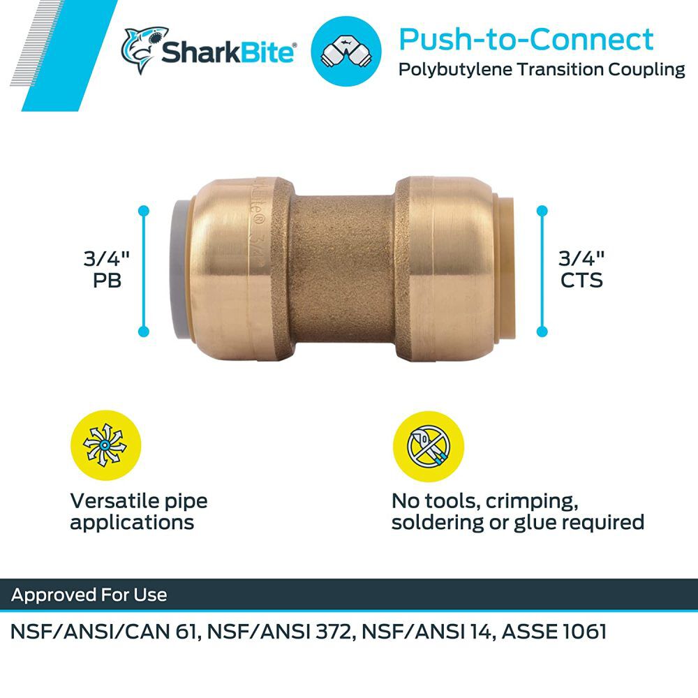 3/4in PB x 3/4in CTS Transition Coupling U4016LFA