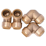 3/4in Push T x 3/4in D Push 90 Deg Brass Elbow U256LFA4