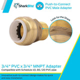 3/4in PVC x 3/4in MNPT Brass PVC Male Adapter UIP134A