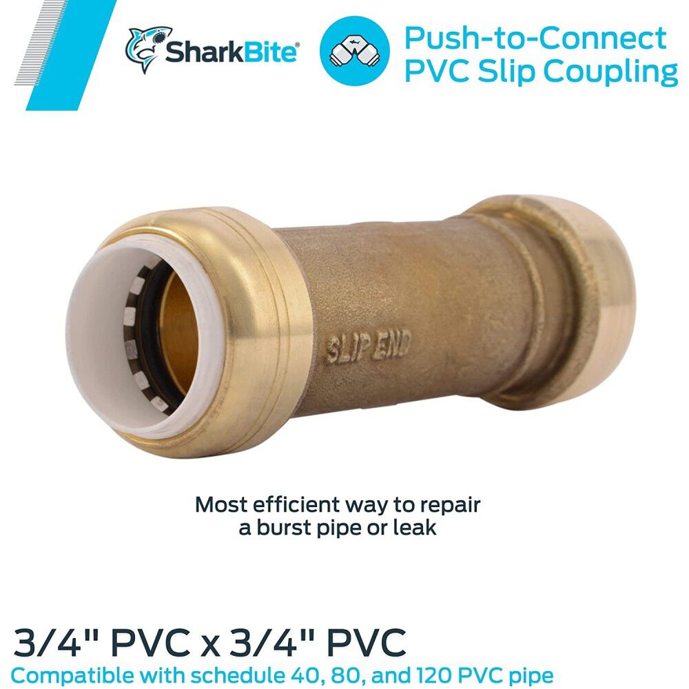 3/4in PVC x 3/4in PVC Brass Slip Coupling UIP3016A