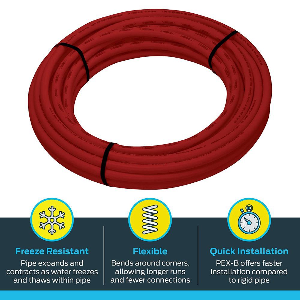 3/4in x 25' Red Polyethylene PEX Coil Tubing U870R25