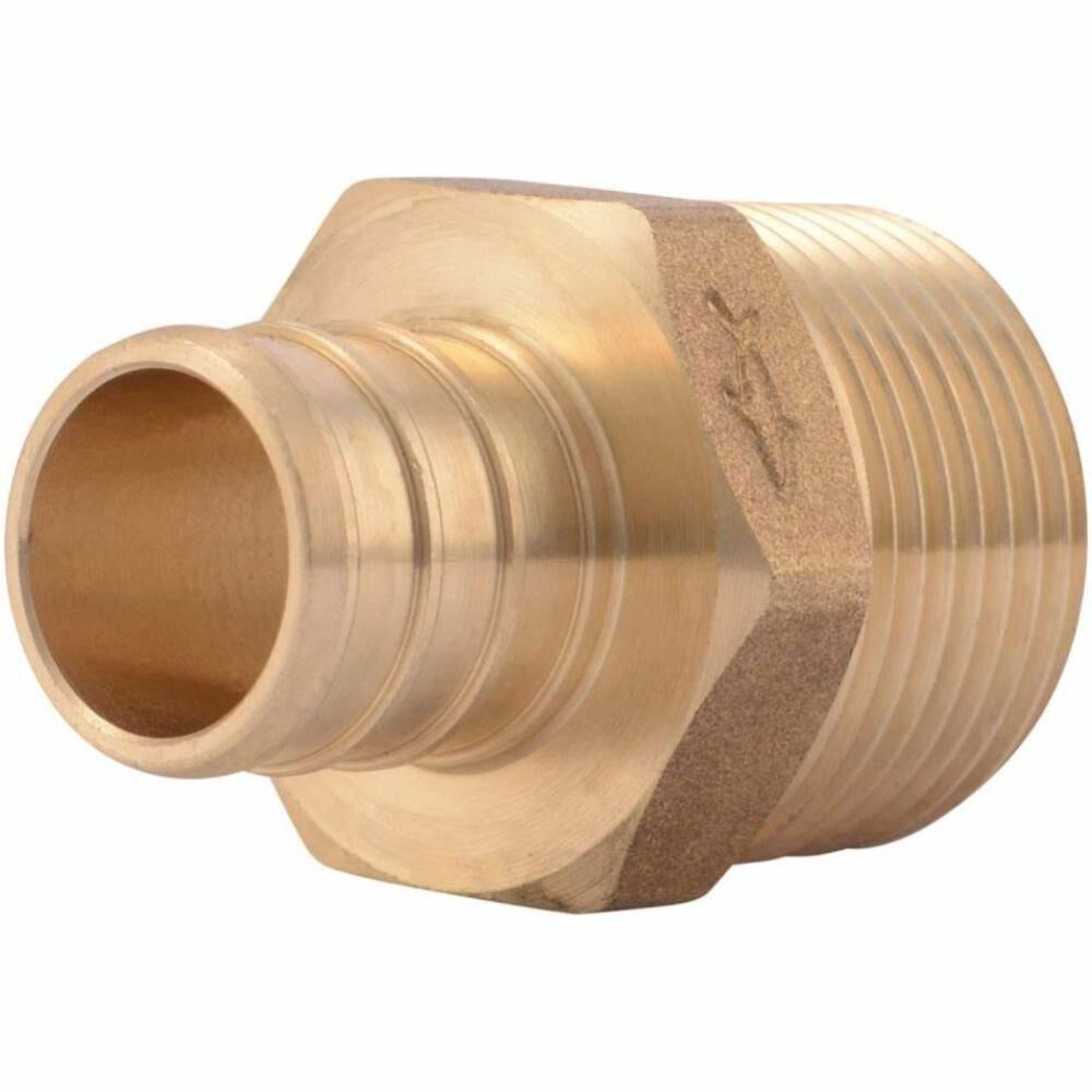 3/4in x 3/4in MNPT Brass Crimp Male Connector UC134LFA10