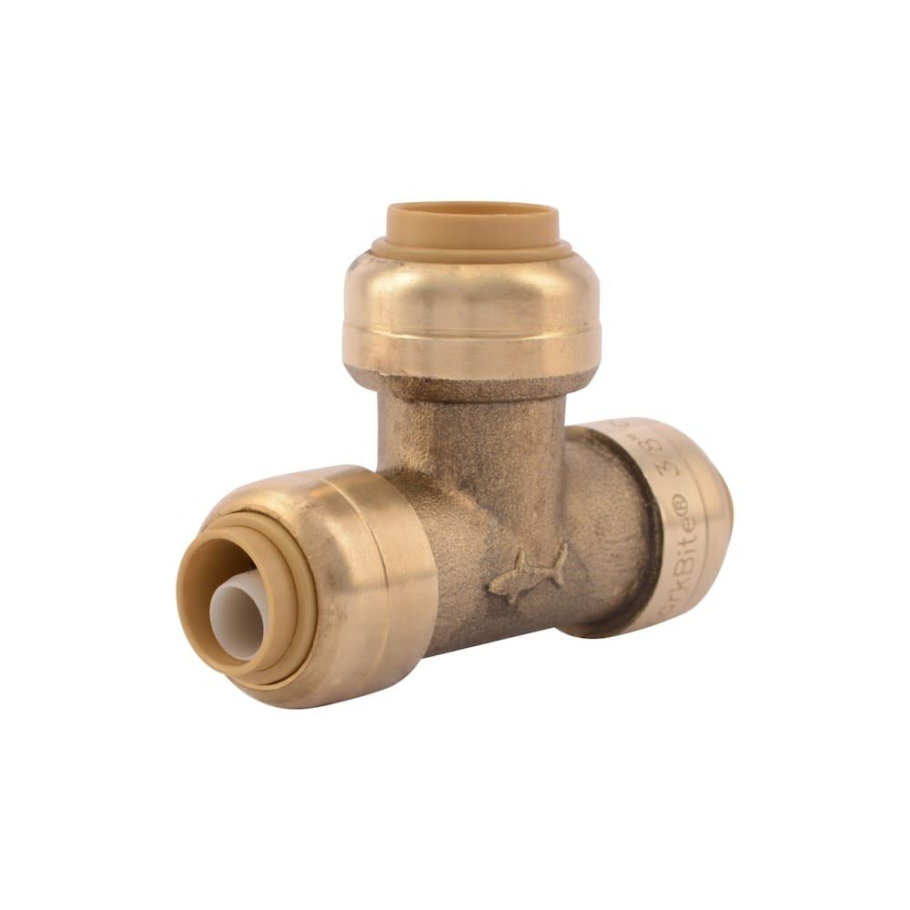 3/8 x 3/8 x 1/2in Push to Connect Brass Reducing Tee U364LFA