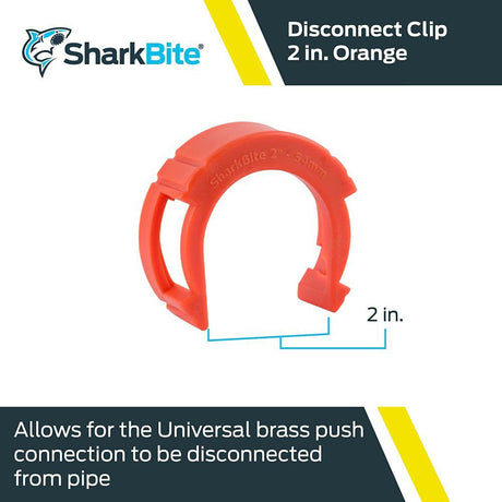 Push to Connect 2in Orange Plastic Demount Clip UXLDC54