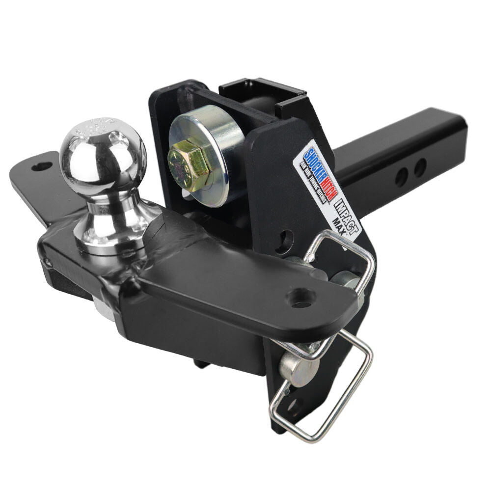 20K Impact Max 2 Inch Cushion Hitch & Raised Sway Bar Tab Ball Mount 2 Inch Hitch Balls SH-C100-310-2SC