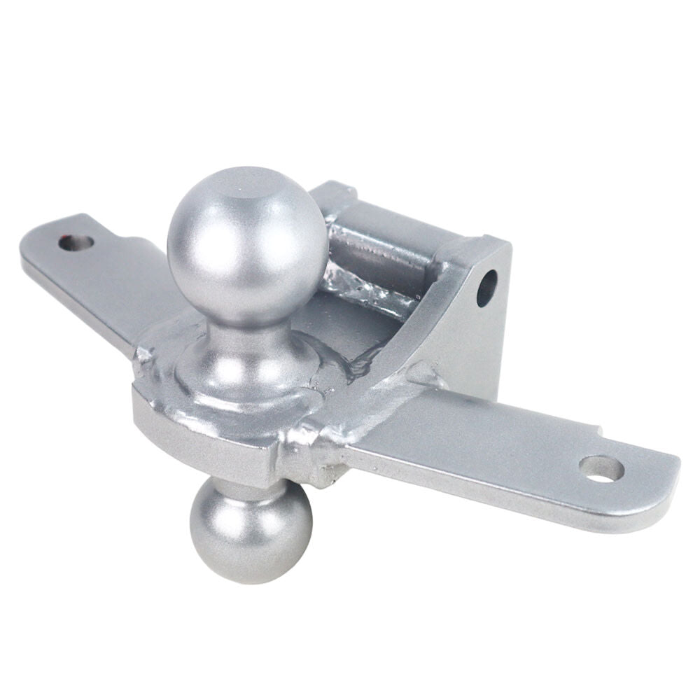 20K Impact Max 2 Inch Cushion Hitch & Silver Combo Sway Bar Tab Ball Mount 2 Inch & 2-5/16 Inch Hitch Balls SH-C100-340SC