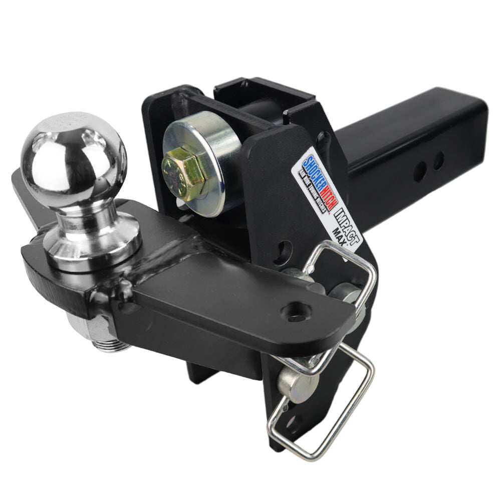 20K Impact Max 2.5 Inch Cushion Hitch & Raised Sway Bar Tab Ball Mount 2-5/16 Inch Hitch Balls SH-C125-310-25SC